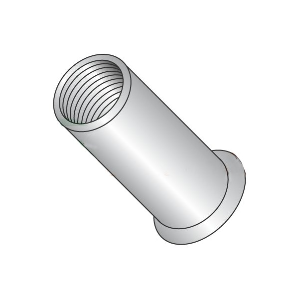 Newport Fasteners Rivet Nut, #6-32 Thread Size, 0.267 in Flange Dia., 0.385" L, Aluminum, 1000 PK 591553 - main